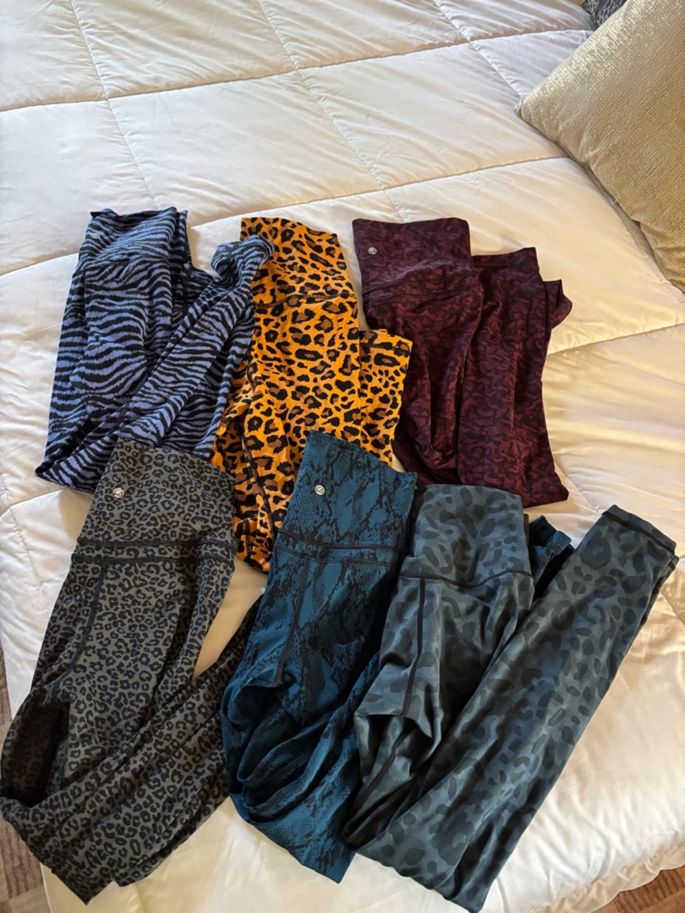 Printed High-Rise Active Leggings - Multi Color Animal Prints